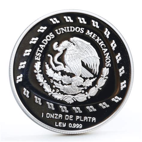 Mexico Pesos Precolombina Series Quetzalcoatl Proof Silver Coin