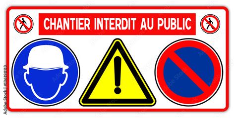 Ilustracja Stock Panneau De Chantier Chantier Interdit Au Public