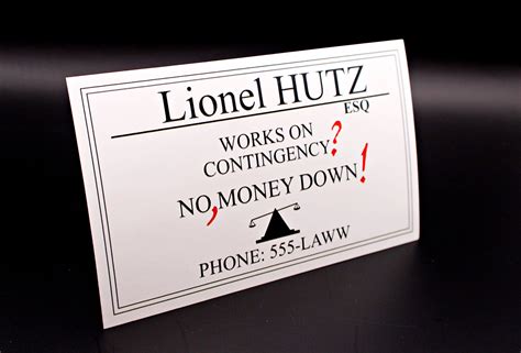 Lionel Hutz Business Card The Simpsons Prop Etsy