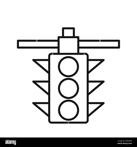 Liniensymbol der Ampel isoliert auf weißem Hintergrund Schwarzer