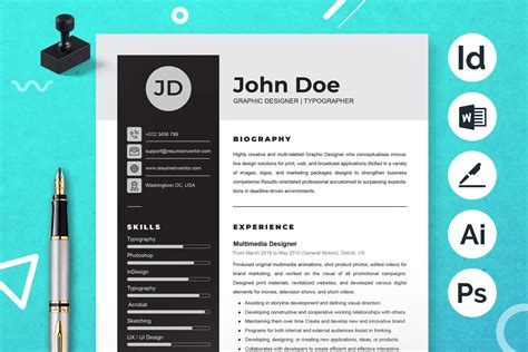 Modern Resume Template Format [Word] - Graphicfy