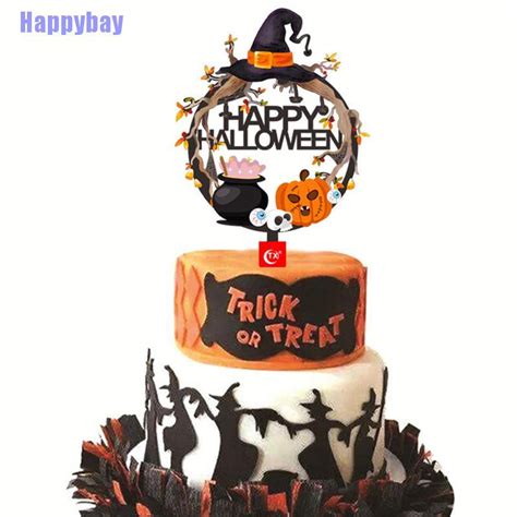 Happybay Cake Topper Halloween Hung Ghost Pumpkin Theme For Party