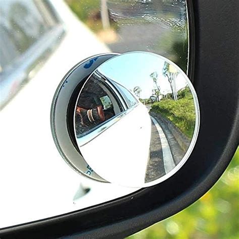 Carfrill Hd Glass Frameless Round Convex Rear View Blind Spot Mirror