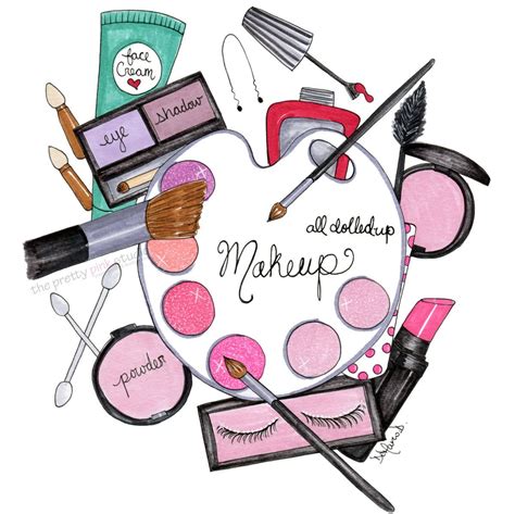 Makeup Tsmakeup Art Printmakeup Accessories Illustrationcosmetic