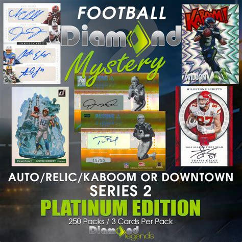 Diamond Mystery Presents Football Auto Relic Kaboom Downtown PLATINUM