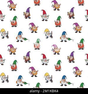 Pack Gnomes Vector Collection Sur Les Nains De Chapeau De Santa Les