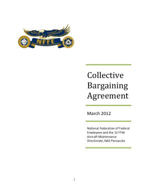 Fillable Online Collective Bargaining Agreement Between Afge Local