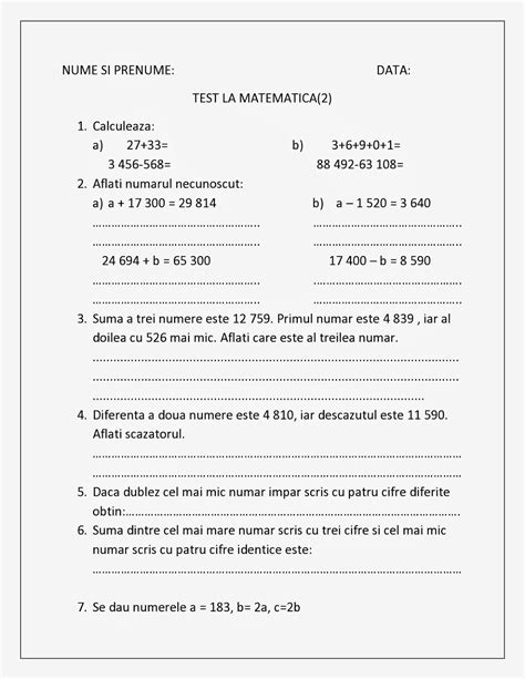 Fise De Lucru Matematica Clasa 4 Hot Sex Picture