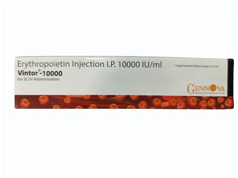 Vintor Erythropoietin Injection IP 10000 IU Prescription At Rs 800