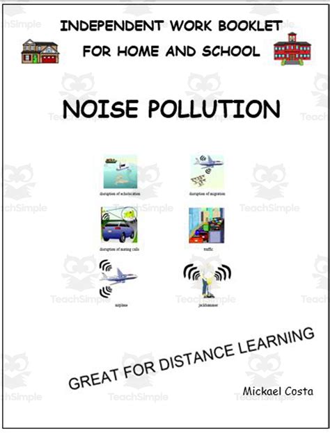 Literacy worksheets: noise pollution by Teach Simple