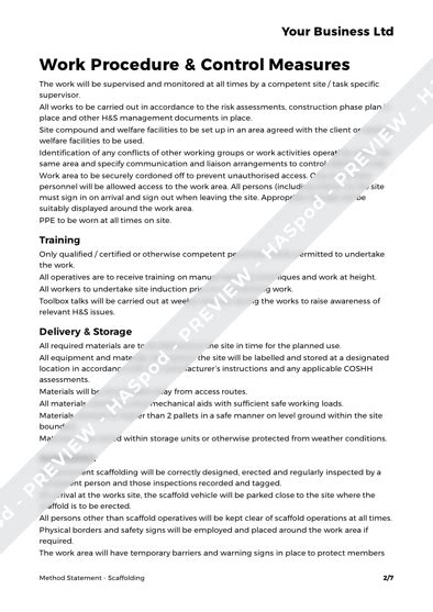 Scaffolding Method Statement Template Haspod