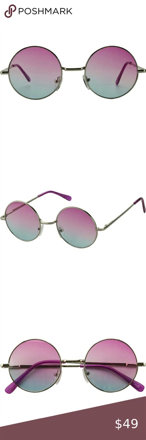 Retro John Lennon Style Sunglasses Round Colorful Tint Groovy Hippie