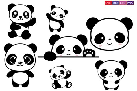 Embellishments Scrapbooking Panda Cut File Svg Files Panda Monogram Svg