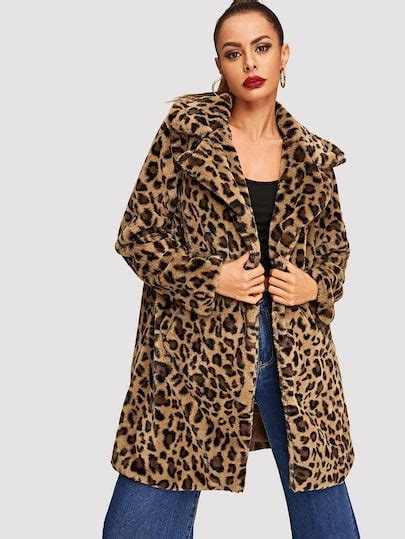 Leopard Print Teddy Coat Teddy Coat Coat Outerwear Fashion