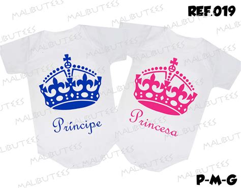 Kit body gemeos Príncipe Princesa Coroa Elo7 Produtos Especiais