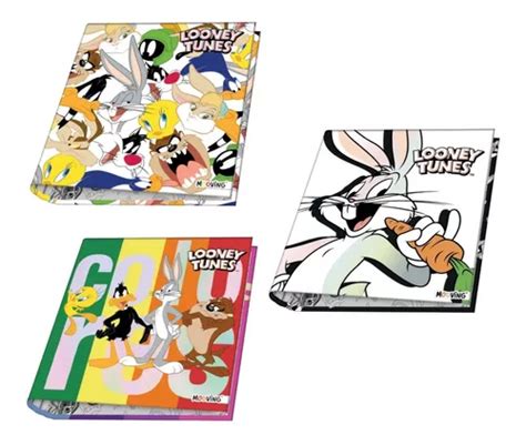 Carpeta Mooving N Looney Tunes Redondo Escolar Ganchos