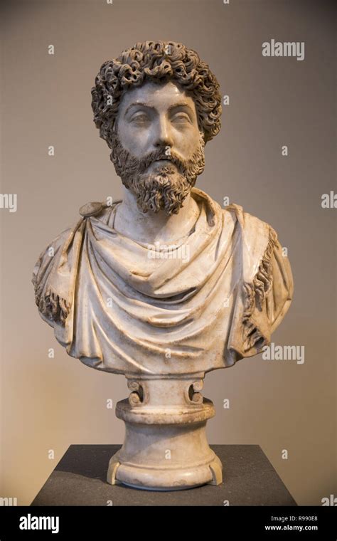 Marble Portrait Bust Of Marcus Aurelius Roman A D 161 169