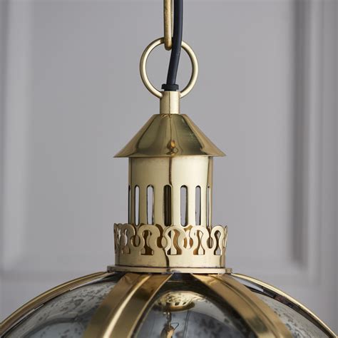 Opulent Globe Pendant Brass And Mercury Glass Small Lightbox