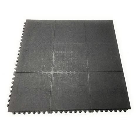 Rubber Gym Floor Tiles Heavy Duty 16mm Thick Interlocking 900 X 900mm