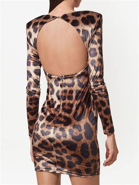 Philipp Plein Leopard Print Cut Out Mini Dress Farfetch