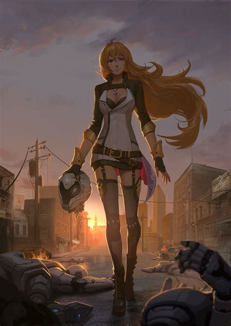 Yang Xiao Long And Atlesian Knight 200 Rwby Drawn By Puzlee Danbooru