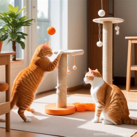 Cats Playing In Sunlit Room Stable Diffusion Online