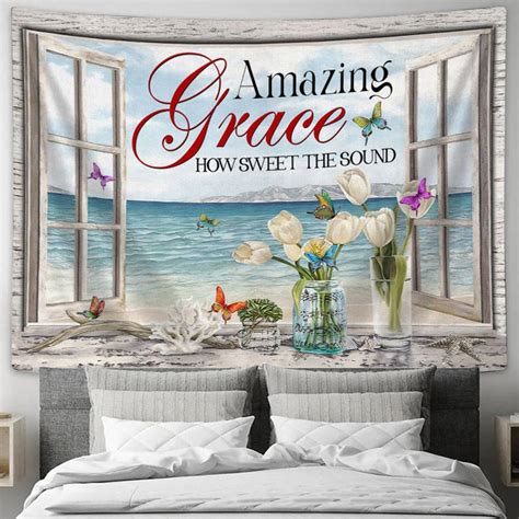 Christian Wall Art Amazing Grace How Sweet The Sound Butterflies Tapes