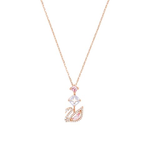 Collar en Y Dazzling Swan Cisne Rosa Baño tono oro Rosa Tienda