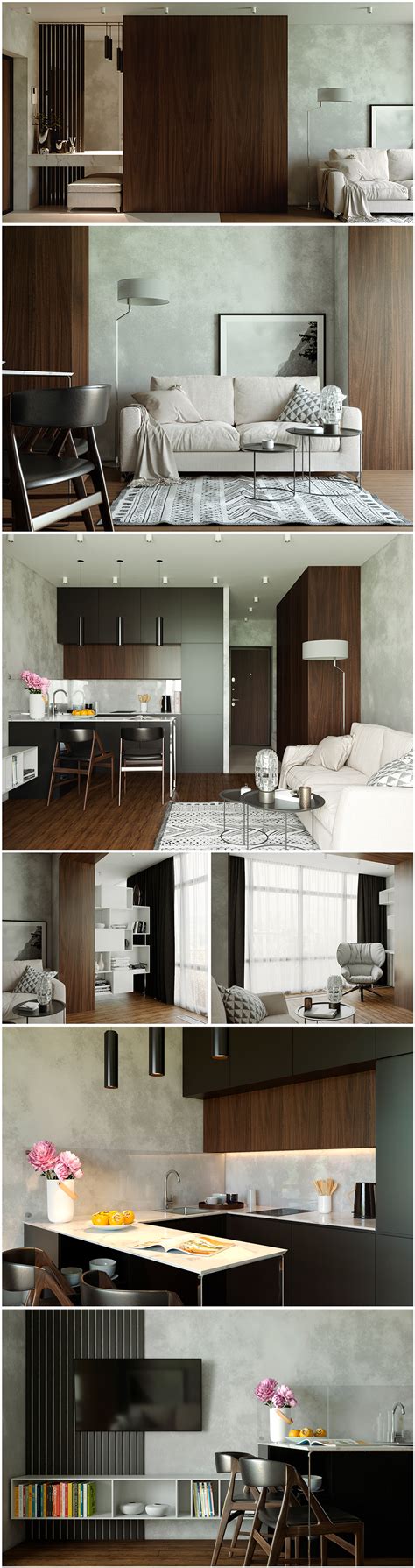 Design interior small studio on Behance