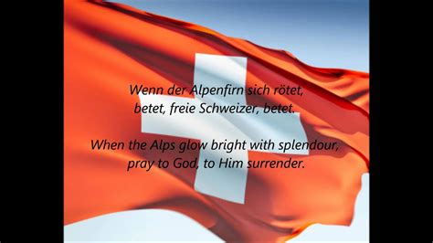 Swiss National Anthem Schweizerpsalm De En Youtube