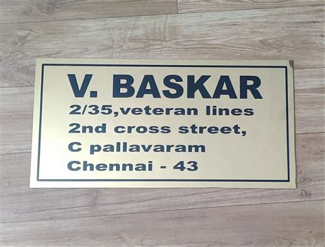 Ss Silver Etched Metal Nameplate For Outdoor Mm At Rs Square