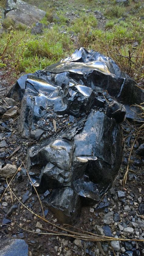 Obsidian formation, Hell's Gate National Park in Kenya. Minerals ...