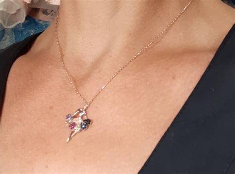 Ballerina Necklace 925 Sterling Silver Rose Gold Dancer Zircon Etsy