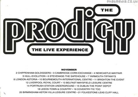 Prodigy Live 1992 Tour Dates - Hardcore Flyers