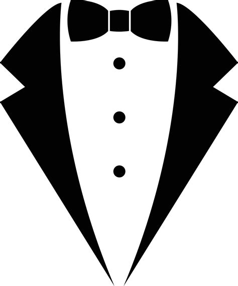 Waiter Suit Icon On White Background Tuxedo And Bow Tie Sign Tie