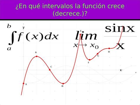 Ppt En Qu Intervalos La Funci N Crece Decrece A B C D E F G H