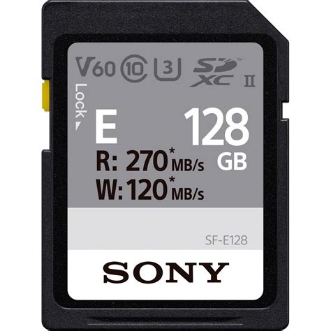 Sony 128GB SF E Series UHS II SDXC Memory Card SFE128 T1 B H