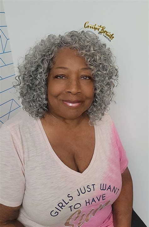 Grey Gogo Curl Crochet Braids Curly Crochet Hair Styles Grey Hair