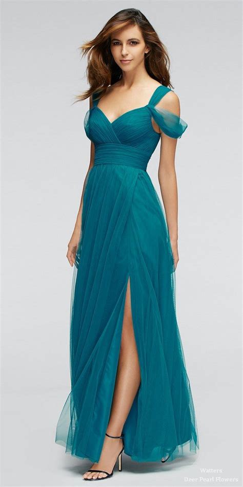 Watter Bridesmaid Dresses Collection Deer Pearl Flowers Teal