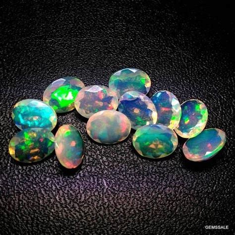 5 Piece 6x8mm Ethiopian Opal Faceted Oval Loose Gemstone Ethiopian