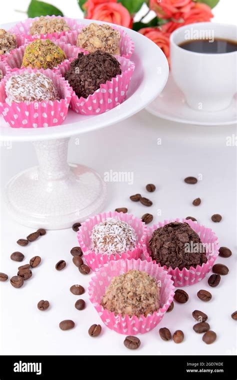 Set Of Chocolate Candies Isolated On White Stock Photo Alamy