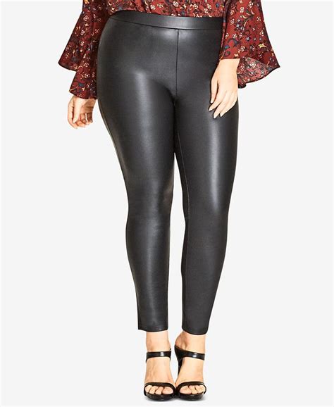 City Chic Trendy Plus Size Faux Leather Leggings Macys