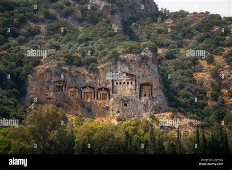 Ancient Lycian Rock Tombs Of Dalyan Stock Photo Alamy