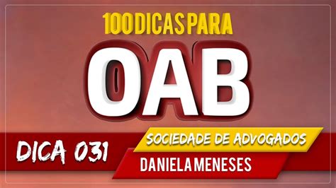 100 Dicas OAB Sociedade De Advogados Dica 31 YouTube