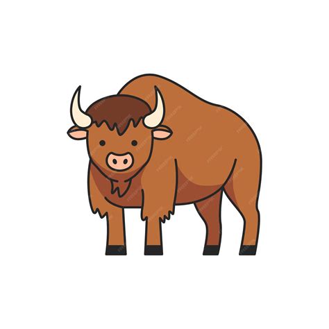 Premium Vector Bison Animal Vector Cartoon Illustration