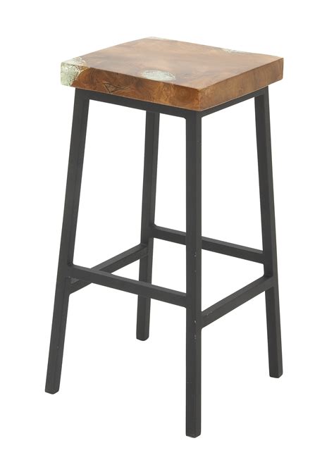 Teak Resin Metal Bar Stool - Walmart.com