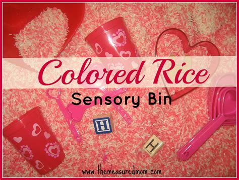 Colored Rice Sensory Bin - The Measured Mom