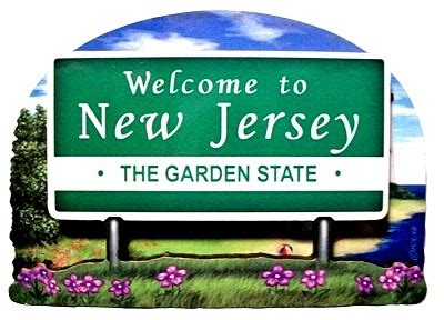 New Jersey State Welcome Sign Artwood Fridge Magnet