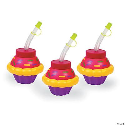 Happy Birthday Cupcake Cups with Straws