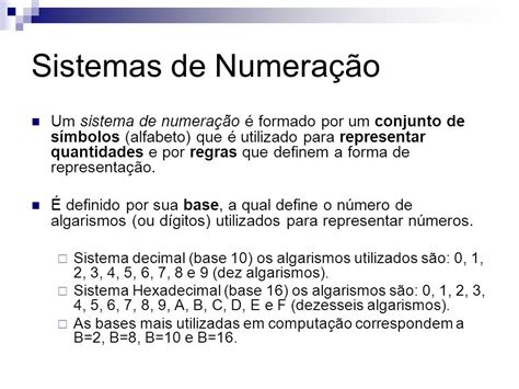 Sistemas De Numera O Ppt Carregar